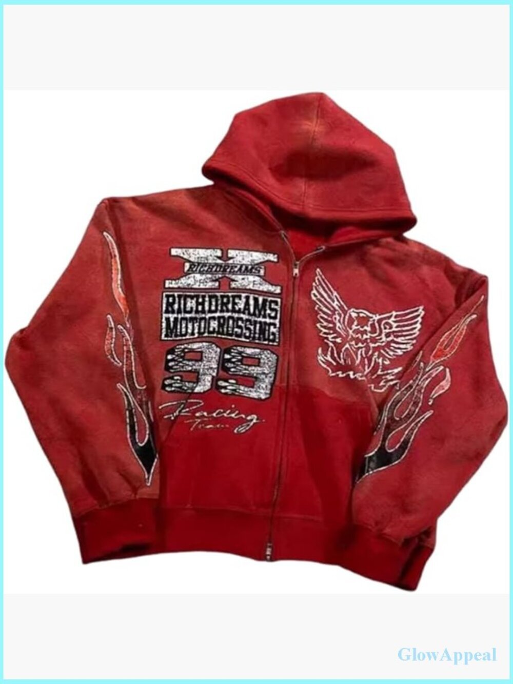 Oversized Zip Up Hoodie Grunge Streetwear Y2K Unisex Vintage Outerwear